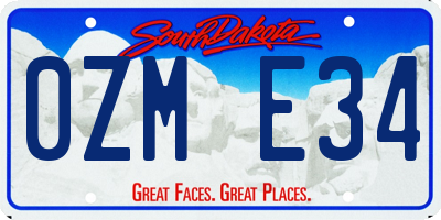 SD license plate 0ZME34