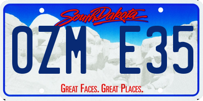 SD license plate 0ZME35