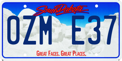 SD license plate 0ZME37