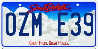 SD license plate 0ZME39