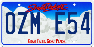 SD license plate 0ZME54