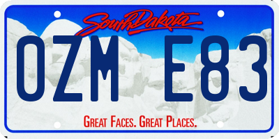 SD license plate 0ZME83
