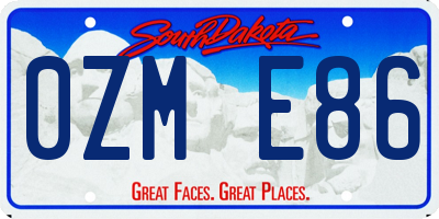 SD license plate 0ZME86