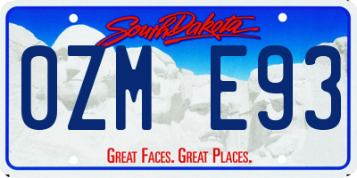 SD license plate 0ZME93