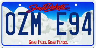 SD license plate 0ZME94