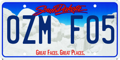 SD license plate 0ZMF05