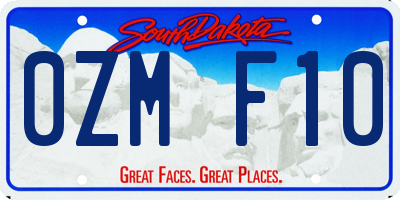 SD license plate 0ZMF10
