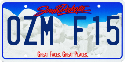 SD license plate 0ZMF15