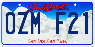 SD license plate 0ZMF21