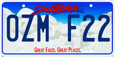 SD license plate 0ZMF22
