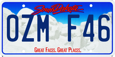 SD license plate 0ZMF46