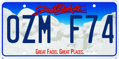 SD license plate 0ZMF74