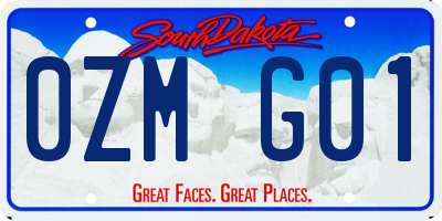 SD license plate 0ZMG01