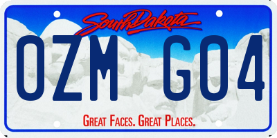 SD license plate 0ZMG04