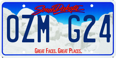 SD license plate 0ZMG24