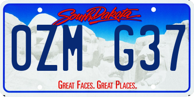 SD license plate 0ZMG37