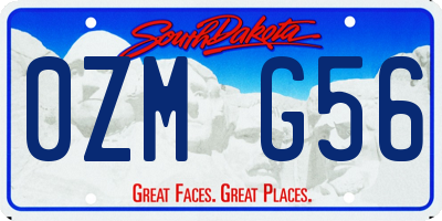SD license plate 0ZMG56