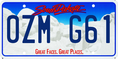 SD license plate 0ZMG61