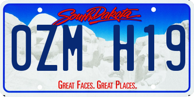 SD license plate 0ZMH19