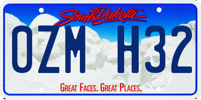 SD license plate 0ZMH32