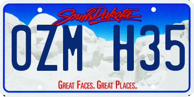 SD license plate 0ZMH35