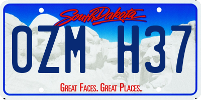 SD license plate 0ZMH37