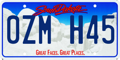 SD license plate 0ZMH45