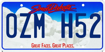 SD license plate 0ZMH52