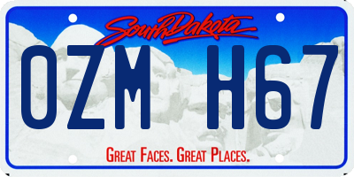 SD license plate 0ZMH67