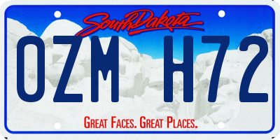 SD license plate 0ZMH72