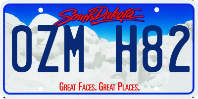SD license plate 0ZMH82