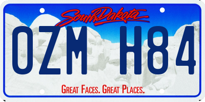 SD license plate 0ZMH84