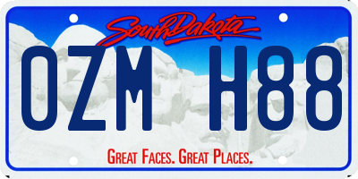 SD license plate 0ZMH88