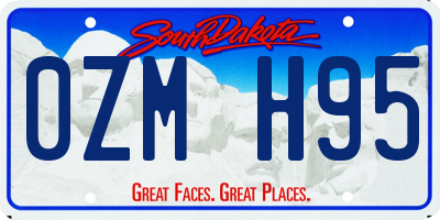 SD license plate 0ZMH95