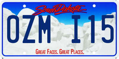 SD license plate 0ZMI15