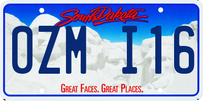 SD license plate 0ZMI16
