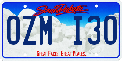 SD license plate 0ZMI30