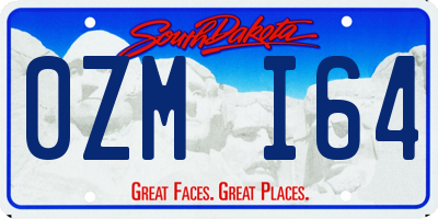 SD license plate 0ZMI64