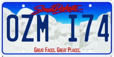 SD license plate 0ZMI74