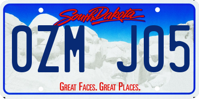 SD license plate 0ZMJ05