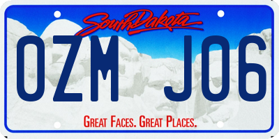 SD license plate 0ZMJ06