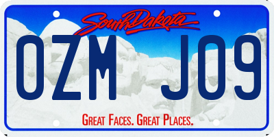 SD license plate 0ZMJ09