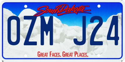 SD license plate 0ZMJ24