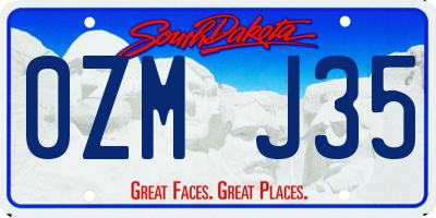 SD license plate 0ZMJ35