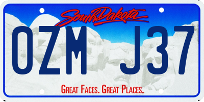 SD license plate 0ZMJ37