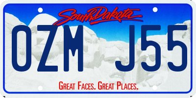 SD license plate 0ZMJ55