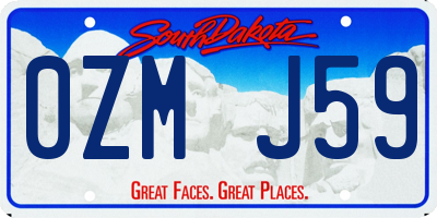 SD license plate 0ZMJ59