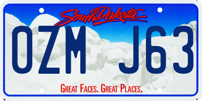 SD license plate 0ZMJ63