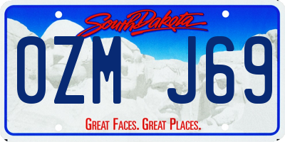 SD license plate 0ZMJ69
