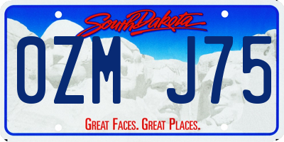 SD license plate 0ZMJ75